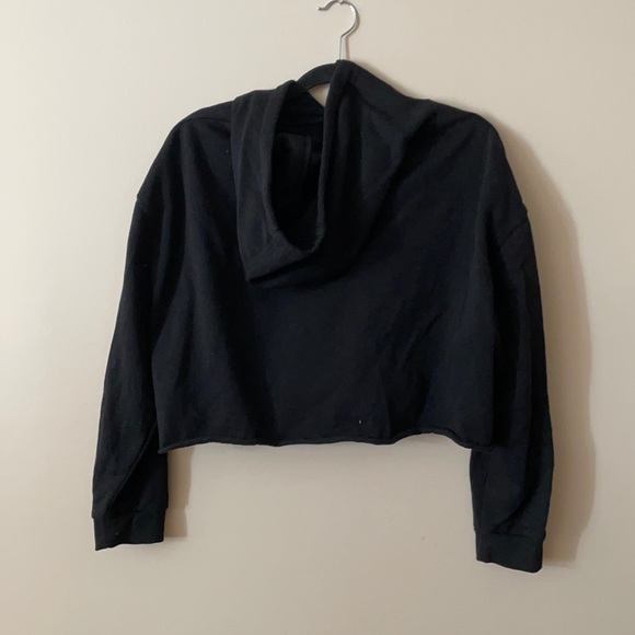 Black cropped hoodie. - Picture 2 of 3